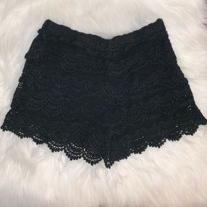 Zara Crochet Black Shorts Medium